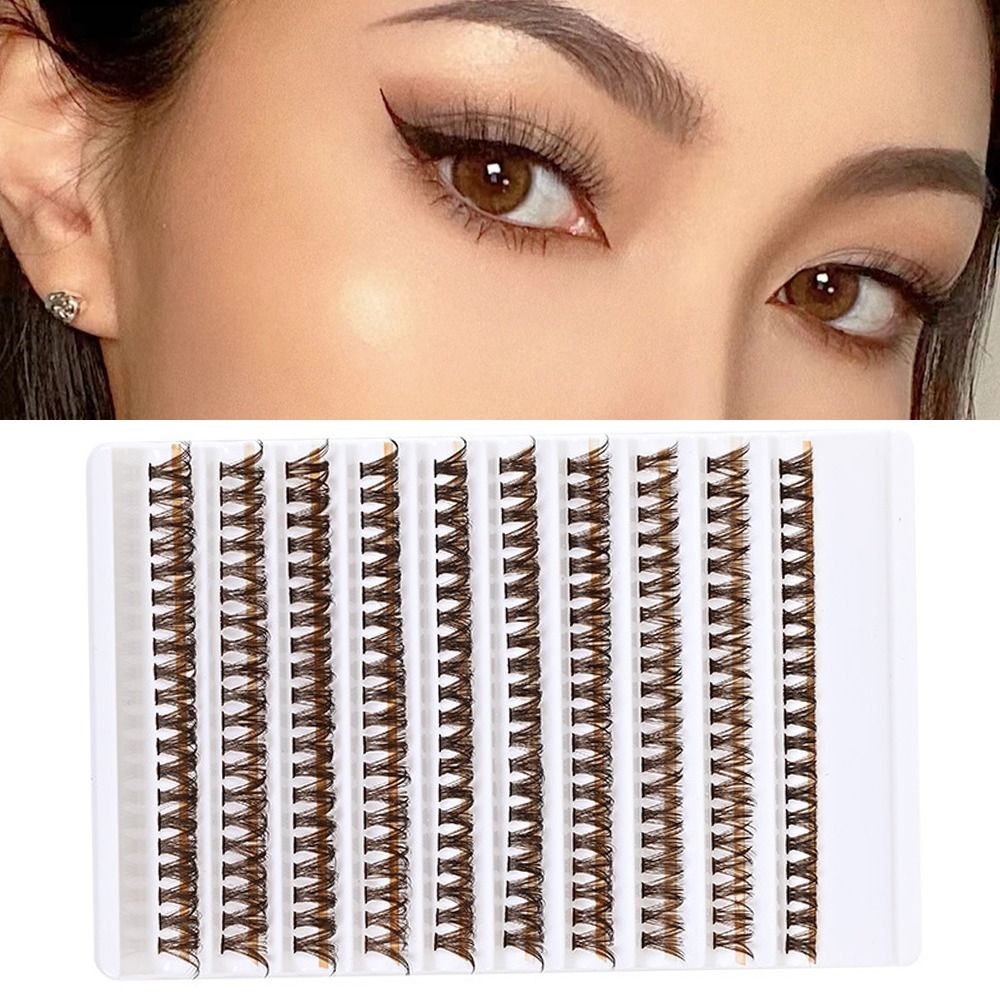 Eyelash Extension Volume Lashes - Ciglia Finte a Ciuffetti Marroni 40D,