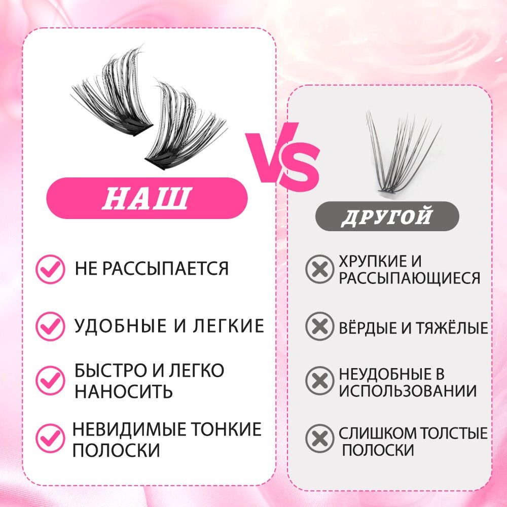 Eyelash Extension Kits - Ciglia Finte dall'Aspetto Naturale, Stile Wispy,