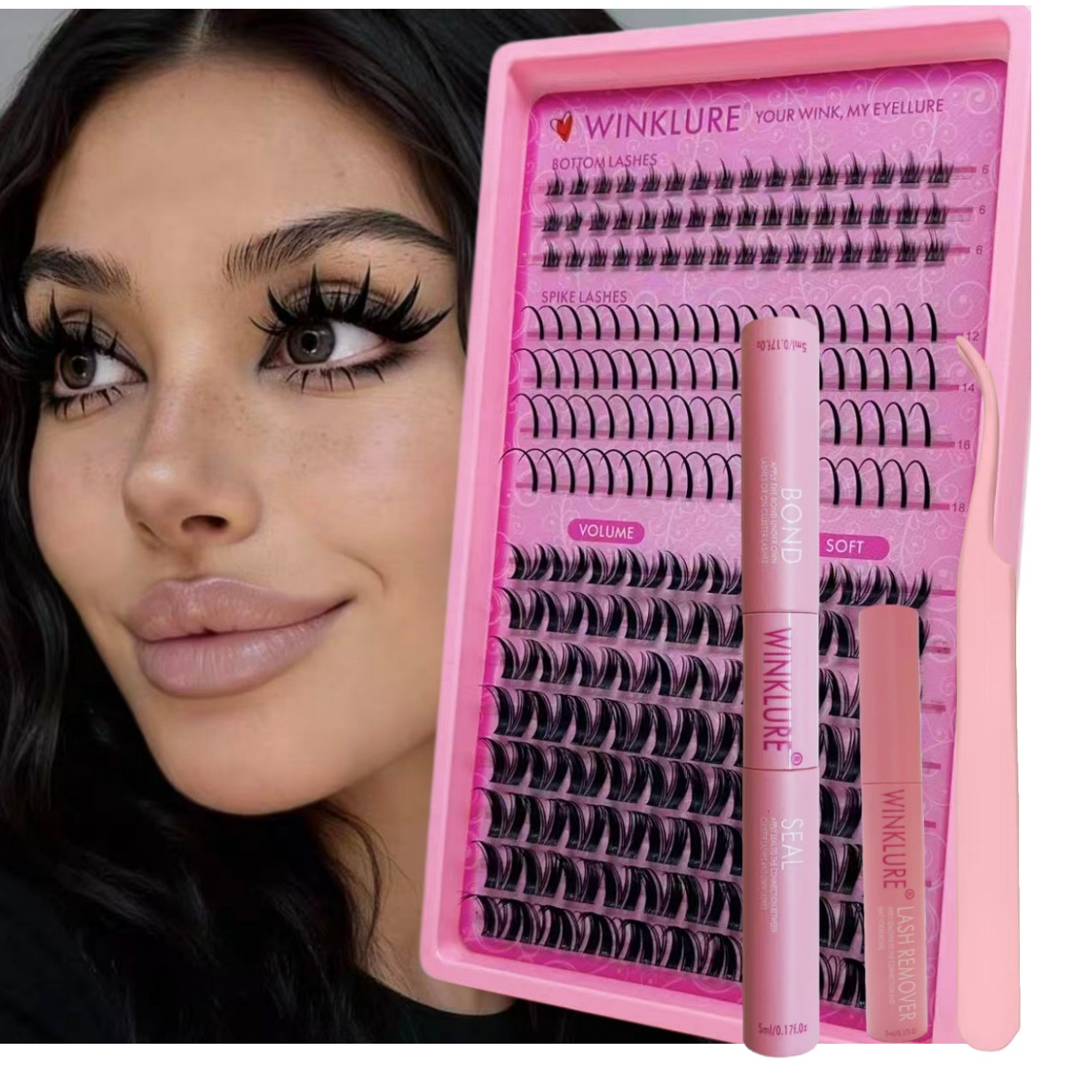 Eyelash Extension Volume Lashes - WINKLURE Kit Ciglia a Ciuffetti Voluminosi,