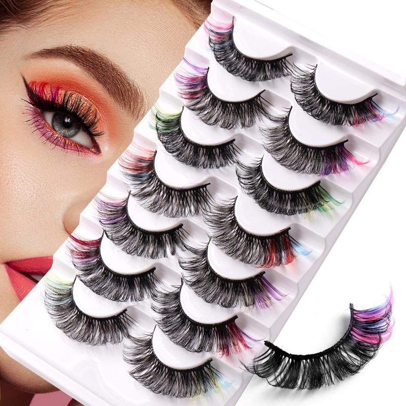 7 Paia di Ciglia Finte Colorat - Eyelash Extension Volume Lashes recensione e prezzo
