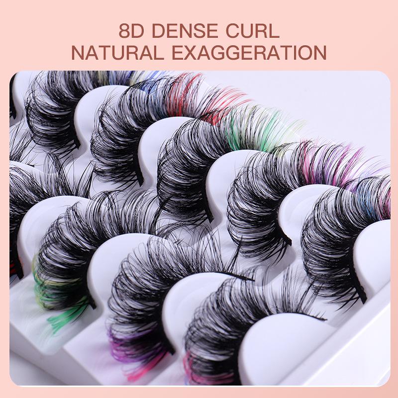7 Paia di Ciglia Finte Colorat - Eyelash Extension Volume Lashes recensione e prezzo