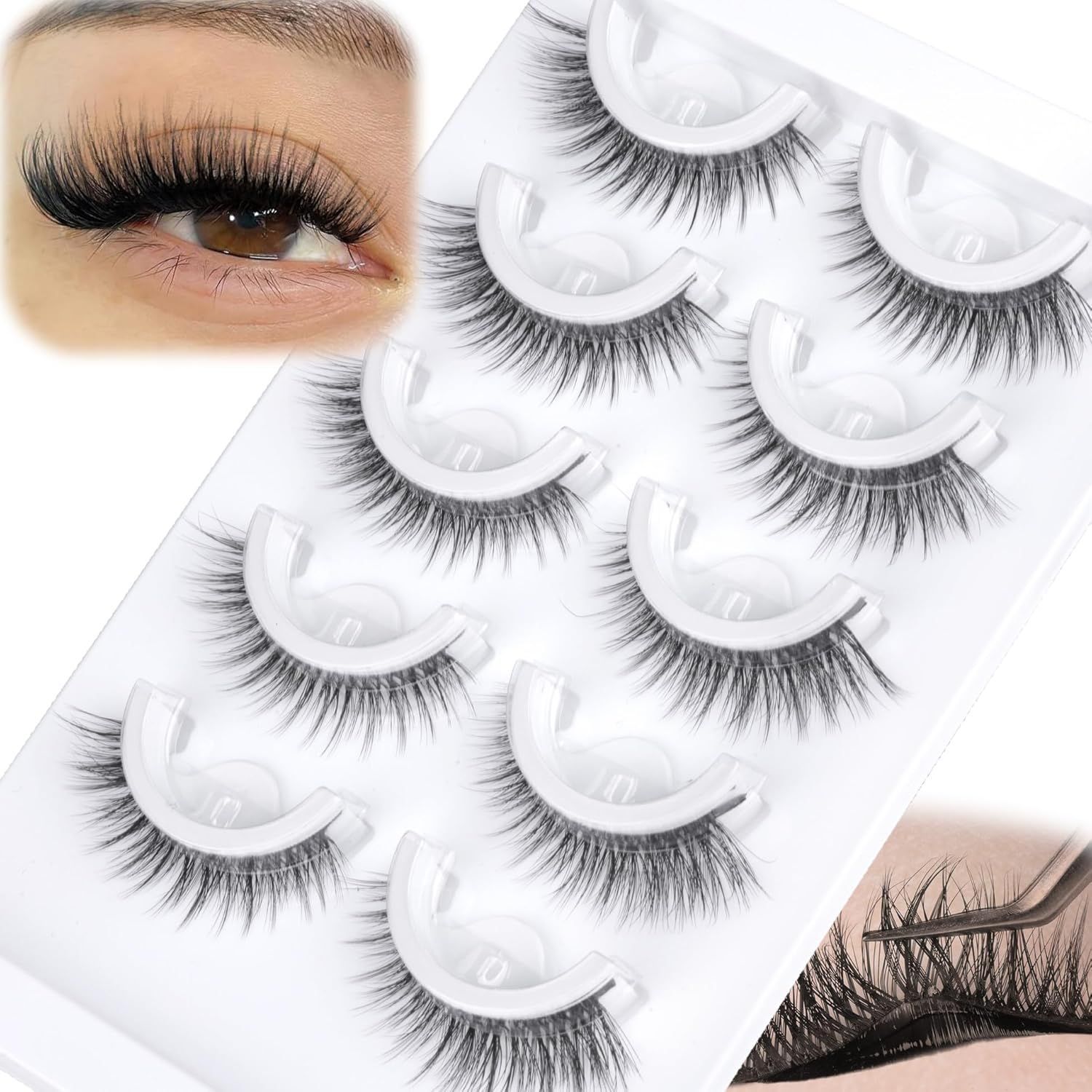 5 paia di mezze ciglia pre inc - Eyelash Extension Japanese recensione e prezzo